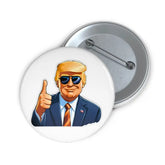 White Pin Badge with Donald Trump Print - 2.25’’ - Accessories